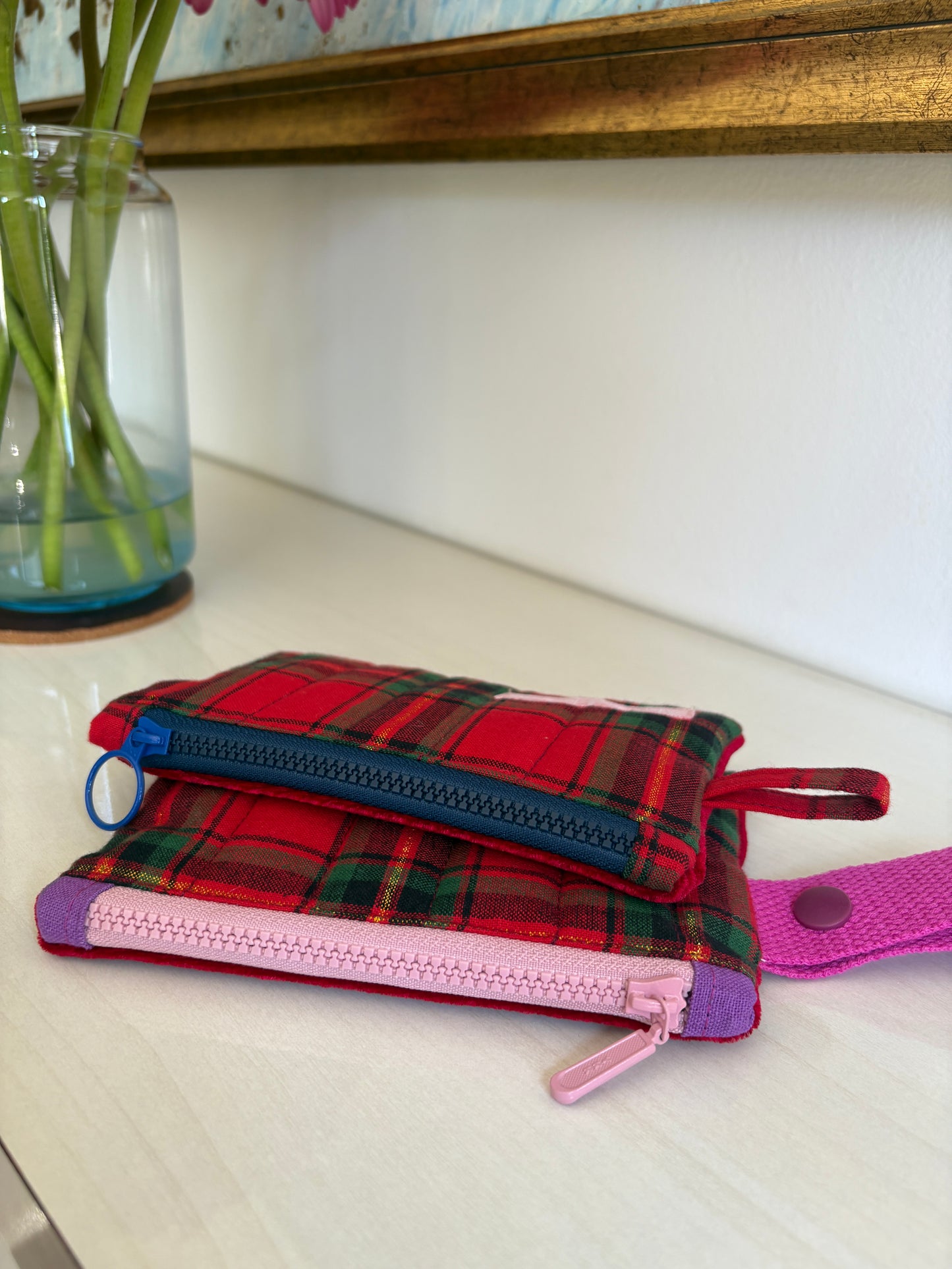 Red Tartan Coin Purse