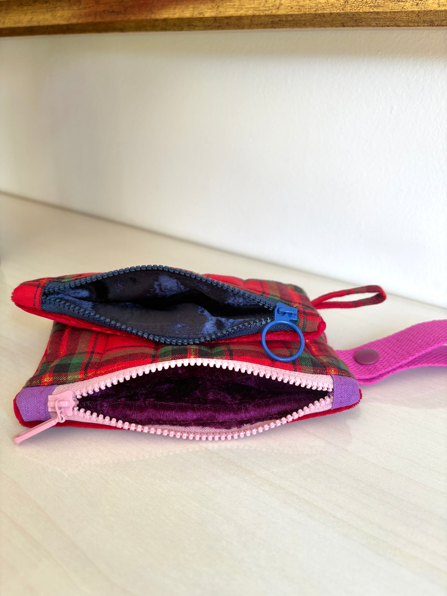Red Tartan Coin Purse