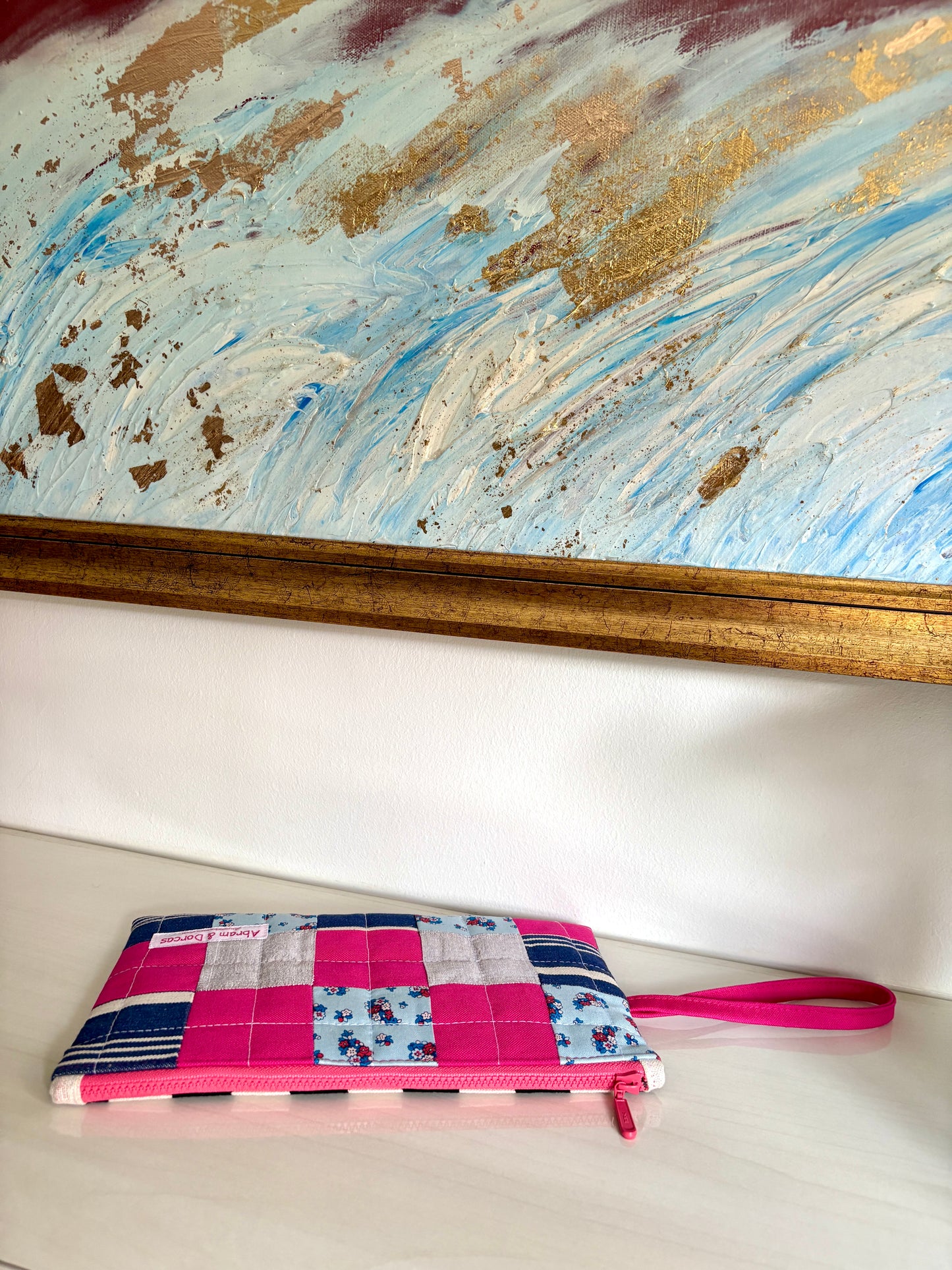 Quilted Clutch - Silk, Canvas, Cotton and Denim