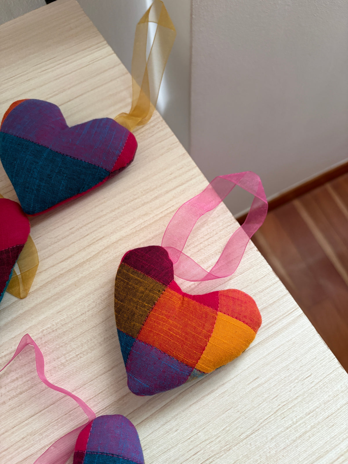 Madras Check Heart Ornament