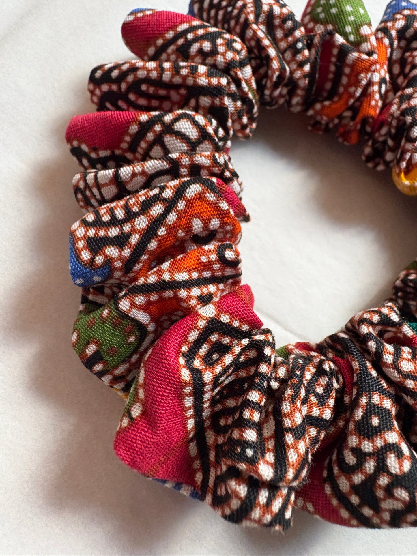 Batik hair tie handmade in Singapore.