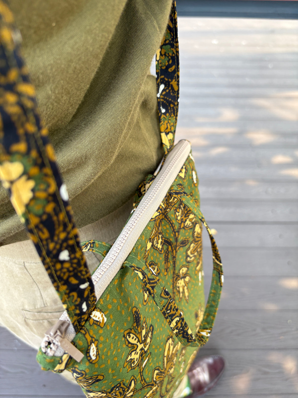 Green Batik Shoulder Bag