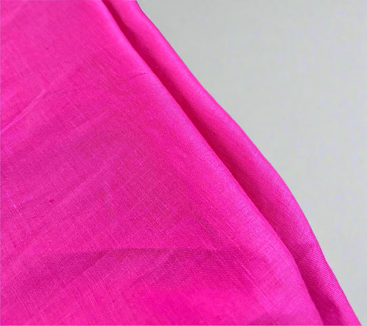 Close-up of pink linen fabric