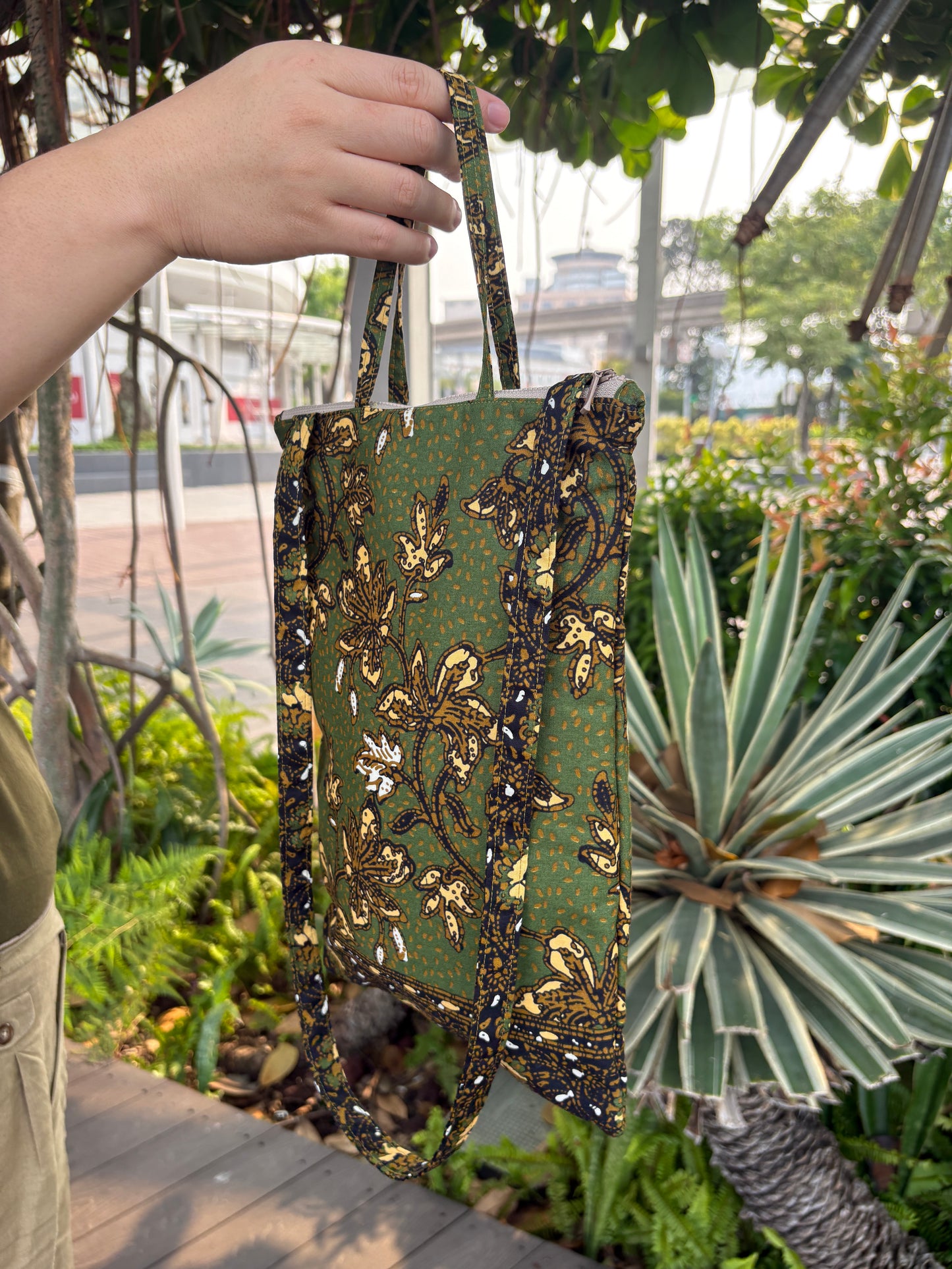 Green Batik Shoulder Bag