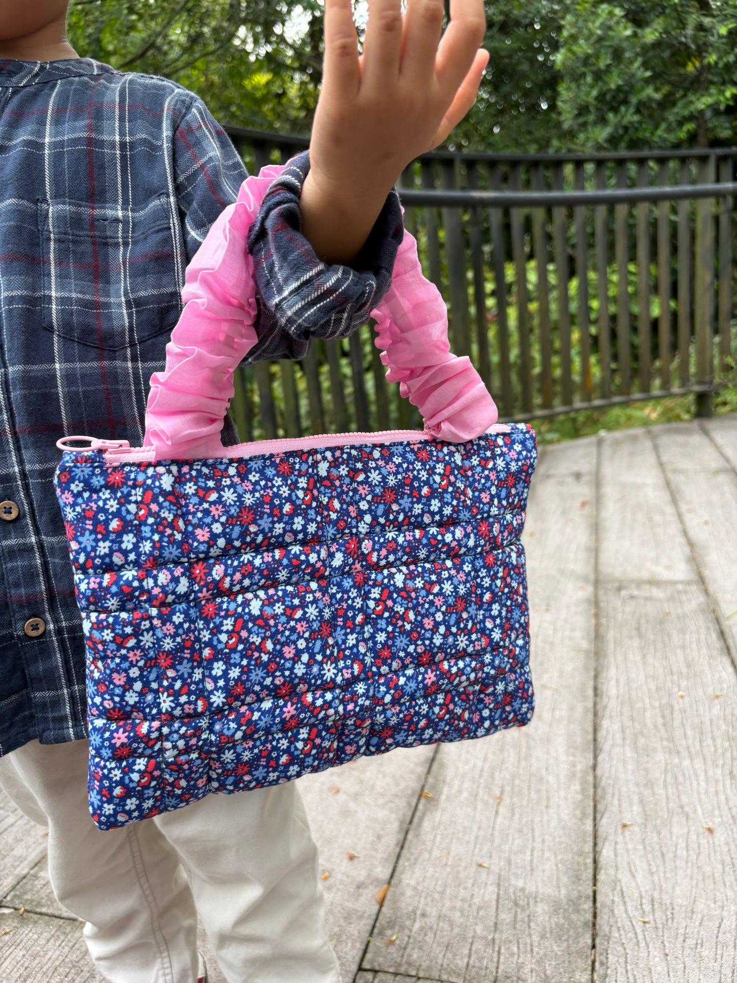 Liberty of London Clutch Handbag with Ruffle Handles