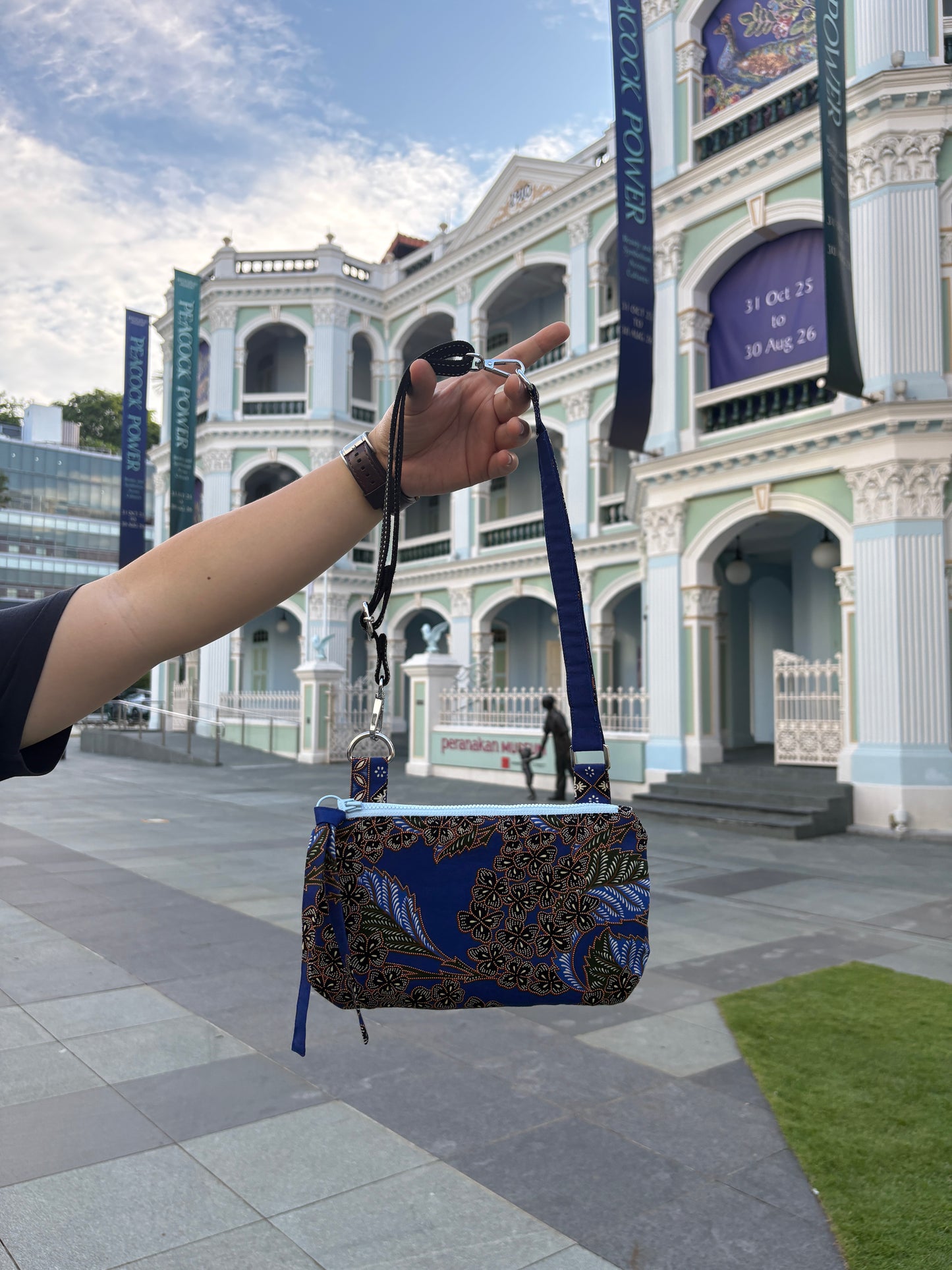Blue Batik Handbag