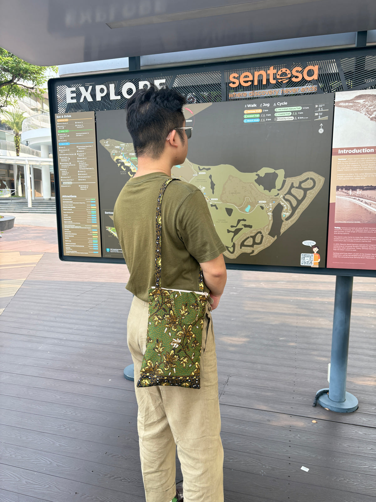 Green Batik Shoulder Bag