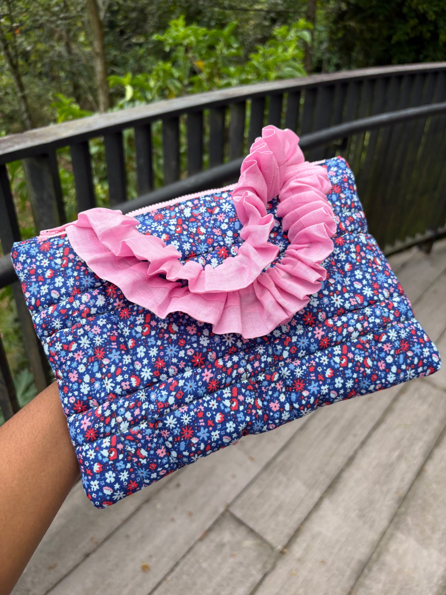 Liberty of London Clutch Handbag with Ruffle Handles