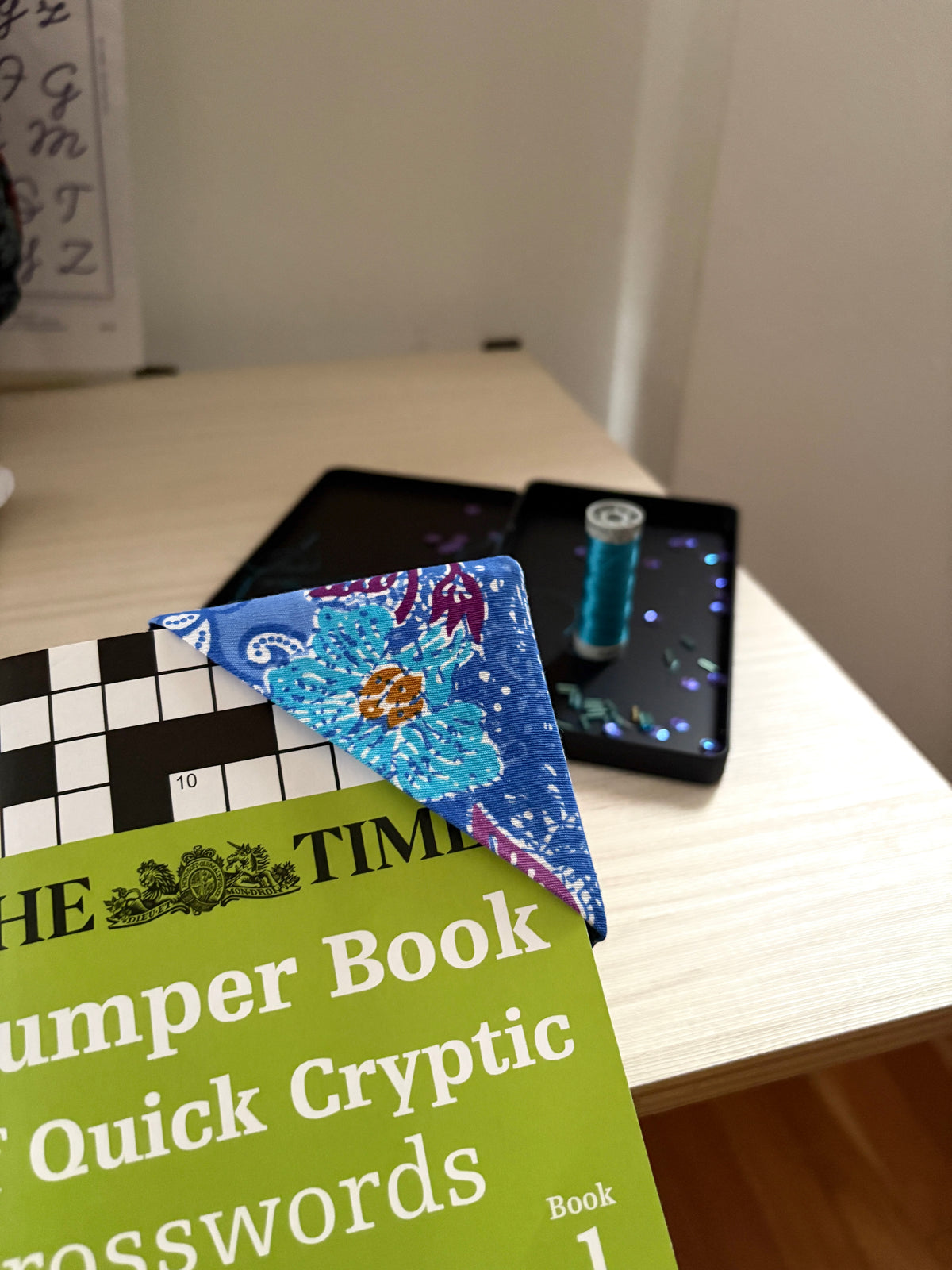 Hand-Beaded Bookmarks - Blue Batik