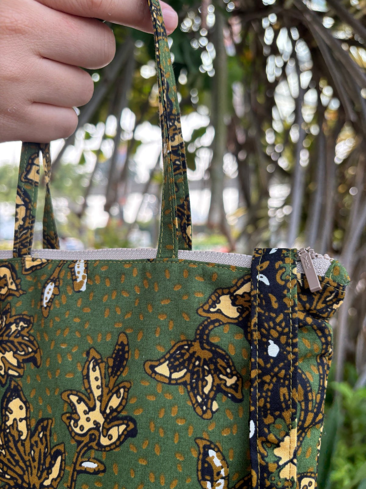 Green Batik Shoulder Bag