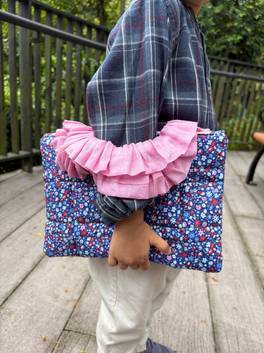 Liberty of London Clutch Handbag with Ruffle Handles