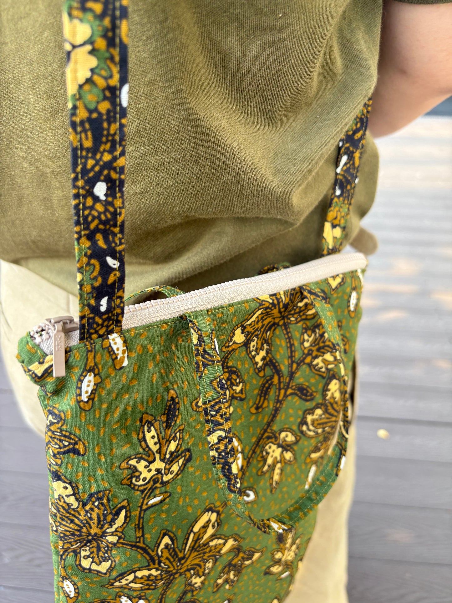 Green Batik Shoulder Bag