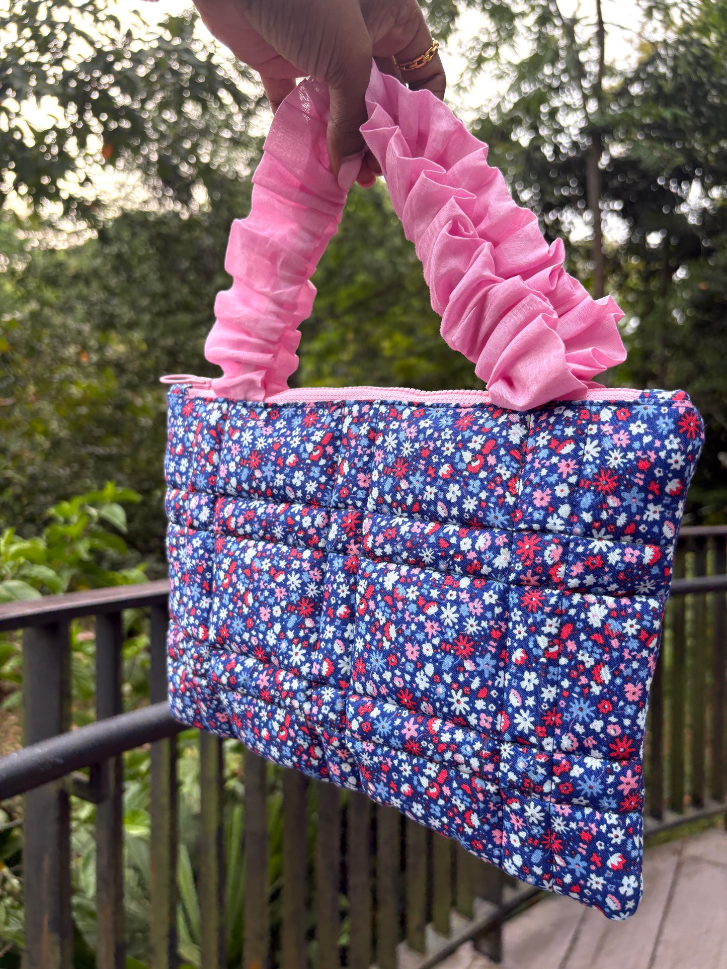 Liberty of London Clutch Handbag with Ruffle Handles