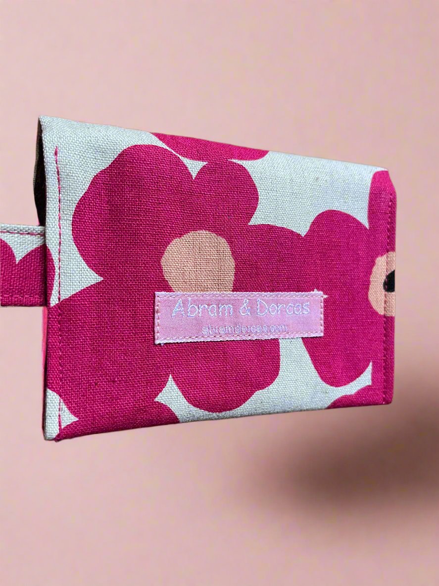 Pink Floral Wristlet Card Wallet