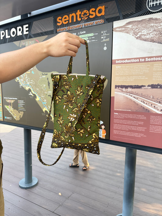 Green Batik Shoulder Bag