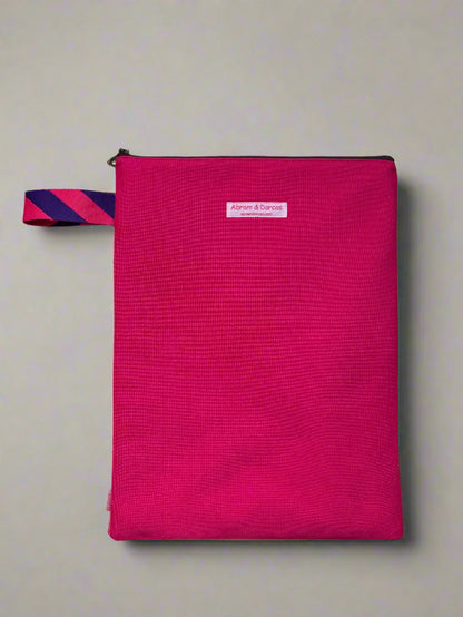 hot pink Japanese canvas laptop bag