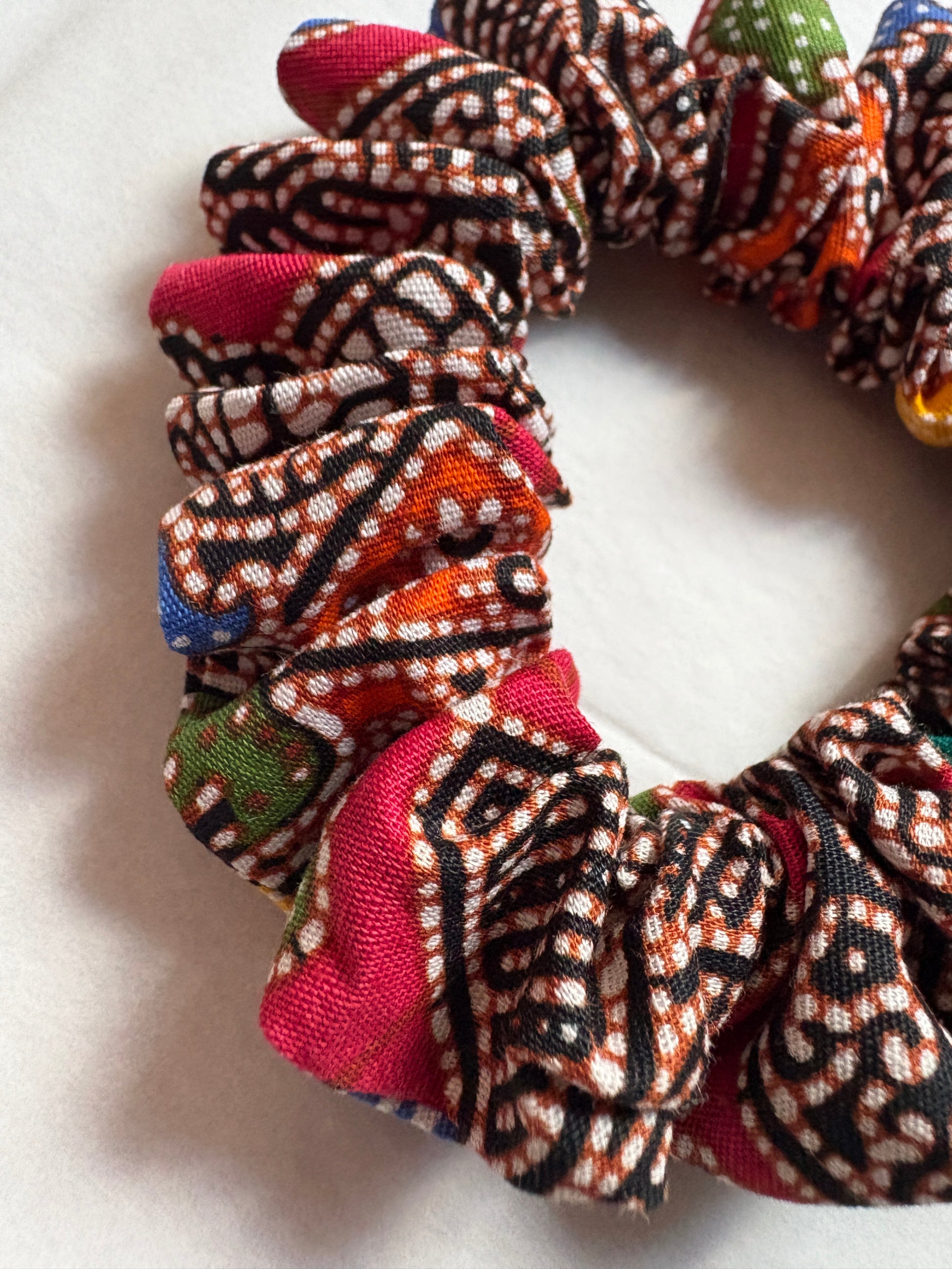 Batik hair tie handmade in Singapore.