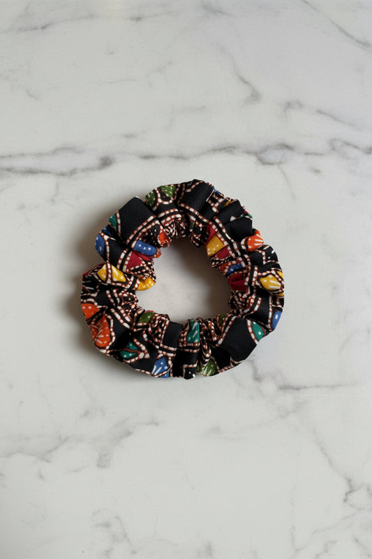 Black Batik hair tie handmade in Singapore.